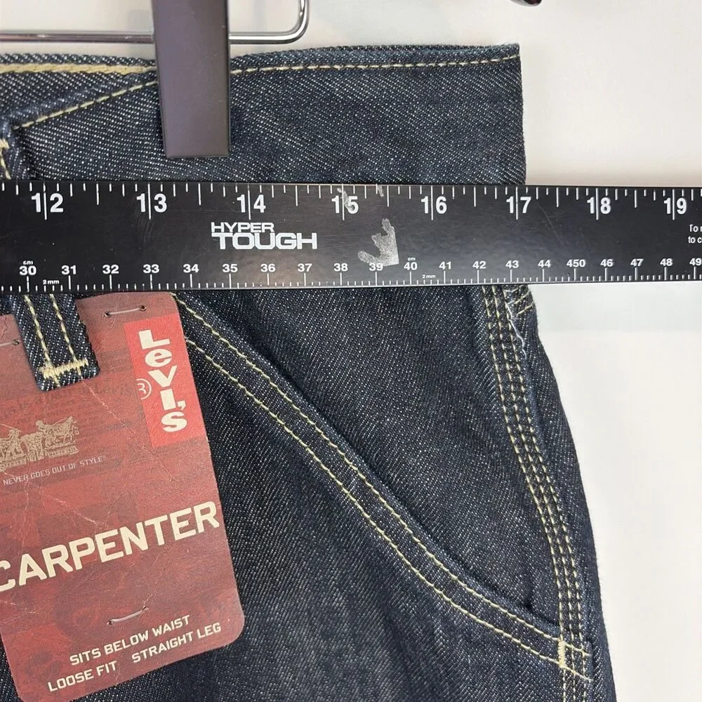 NWT Signature By Levi Strauss Men’s Denim Carpenter Shorts Dark Wash Blue Sz 32